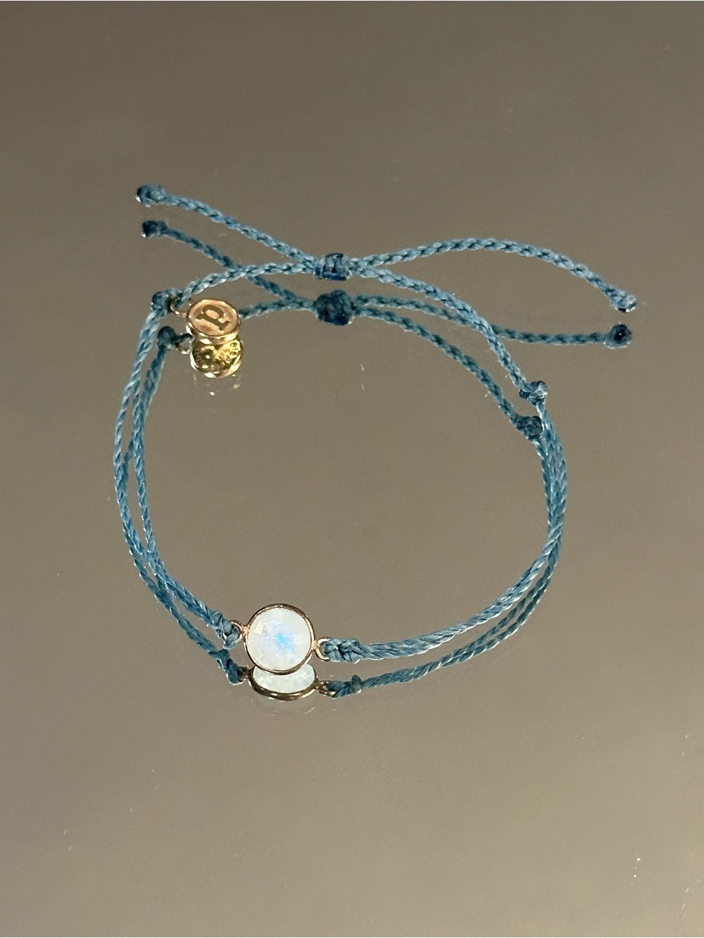 Pura Vida. Teal Cord Bracelet with Opal-Like Stone